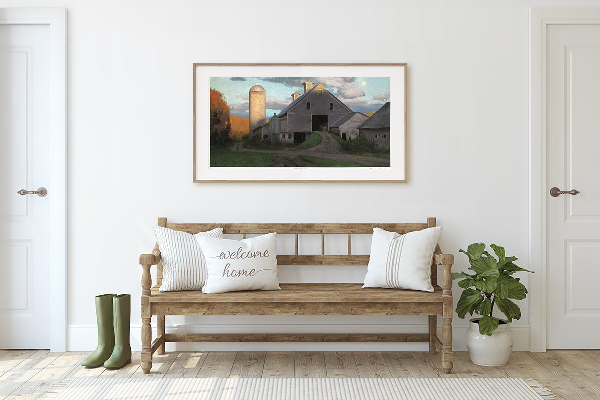The “large” print is exactly the same size as the original. If you are looking for a centerpiece to hang above your couch, bed, mantle, or some other prominent space – this is the size for you! Large size: 23 x 40 inches, ( includes white border ) Image size: 18 x 36 inches. (frame is not included)