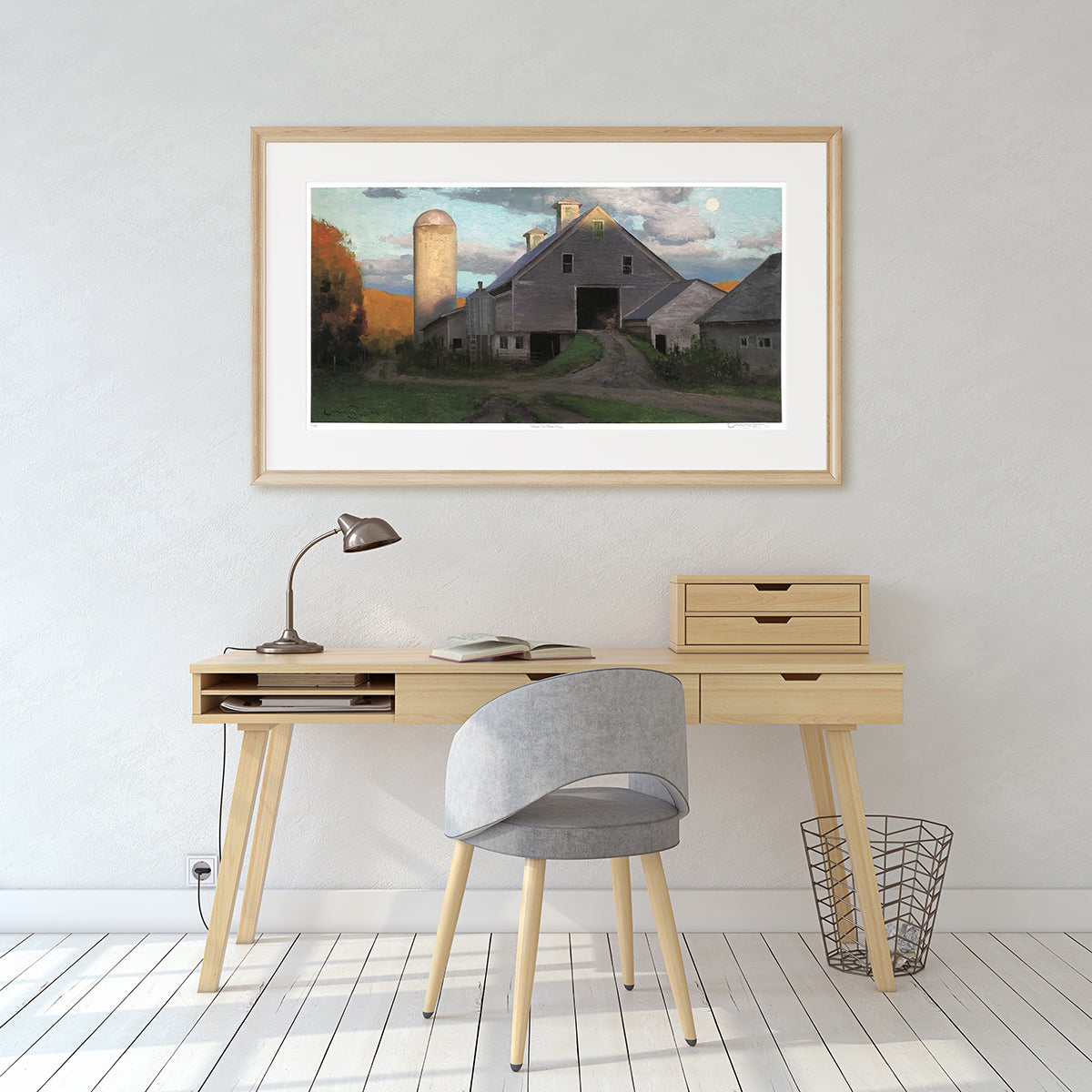 Though smaller than the full-size, this print is an impressive 27 inches wide and will make a statement on your wall. This one is perfect for a space above a desk or on a wall between windows. Medium size: 19 x 31 inches, ( includes white border ) Image size: 13.5 x 27 inches. (frame is not included)